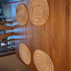 Set Of 4 natural jute, straw, or rattan placemats